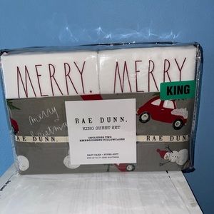 Rae Dunn king sheets set merry Christmas